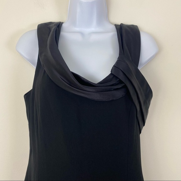 TALBOTS Classic Black Silk Neckline Knee Length Dress Business Wedding Event 8 - Picture 2 of 7